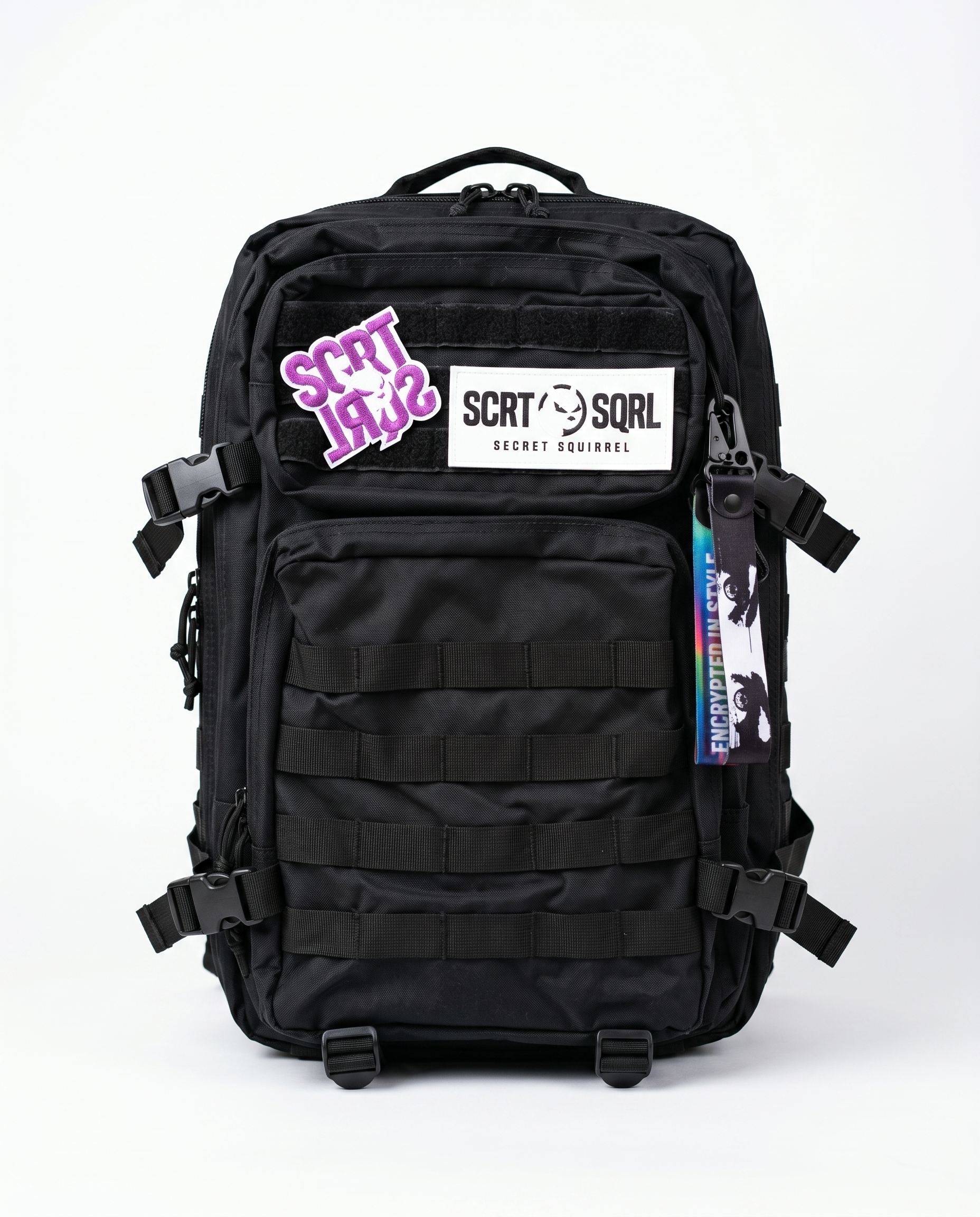 SCRTSQRL Black Tactical Backpack
