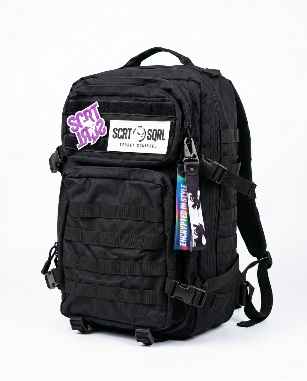 SCRTSQRL Black Tactical Backpack